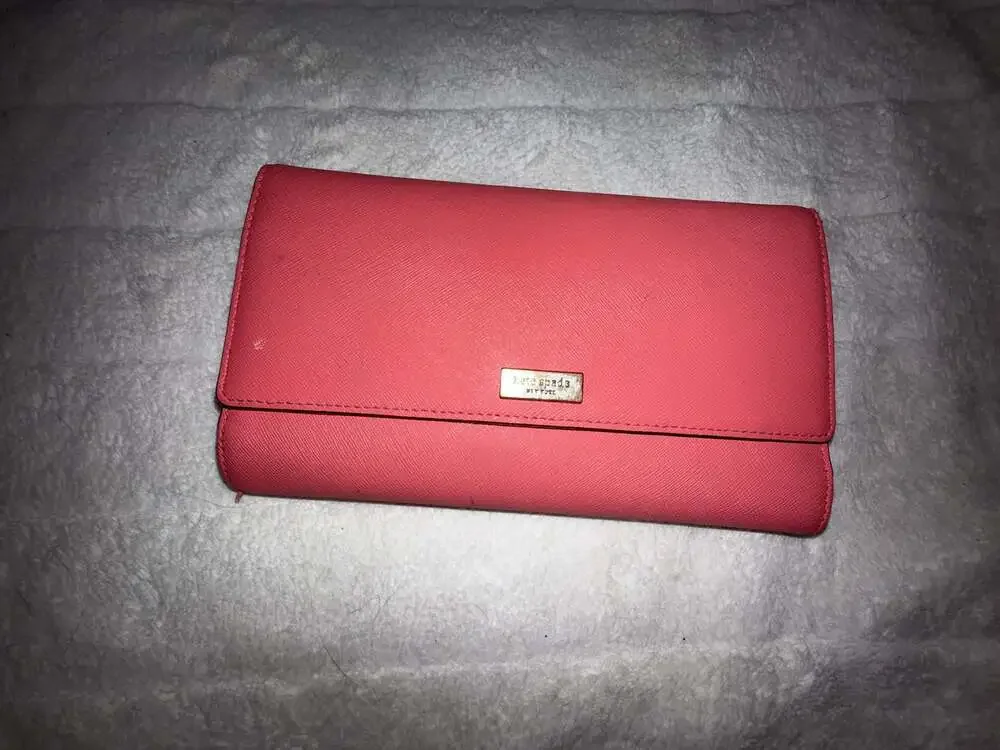 Kate Spade New York Saffiano Leather Long Fold-Over Clutch Wallet